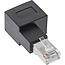 STP CAT6a 10 Gigabit RJ45 haakse adapter - haaks naar rechts / zwart