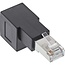 STP CAT6a 10 Gigabit RJ45 haakse adapter - haaks naar boven / zwart