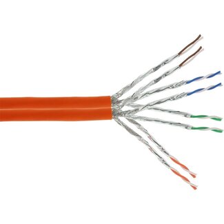 S-Impuls S/FTP CAT7 10 Gigabit 1000 MHz duplex netwerkkabel met vaste aders - AWG23 - LSZH / oranje - 500 meter