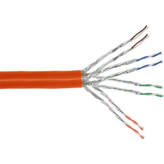 S-Impuls S/FTP CAT7 10 Gigabit 1000 MHz duplex netwerkkabel met vaste aders - AWG23 - LSZH / oranje - 100 meter