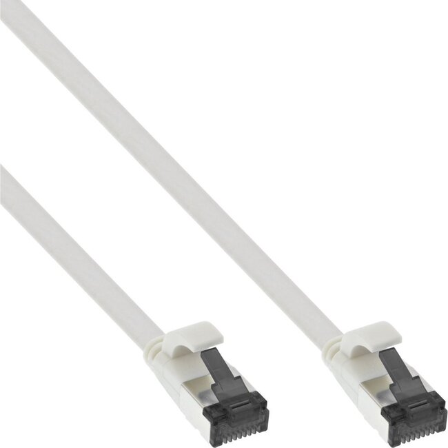 U/FTP CAT8.1 40 Gigabit platte netwerkkabel met TPE mantel / wit - LSZH - 0,25 meter