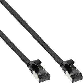 InLine U/FTP CAT8.1 40 Gigabit platte netwerkkabel met TPE mantel / zwart - LSZH - 0,50 meter