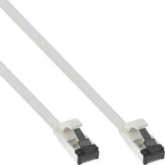 InLine U/FTP CAT8.1 40 Gigabit platte netwerkkabel met TPE mantel / wit - LSZH - 0,50 meter