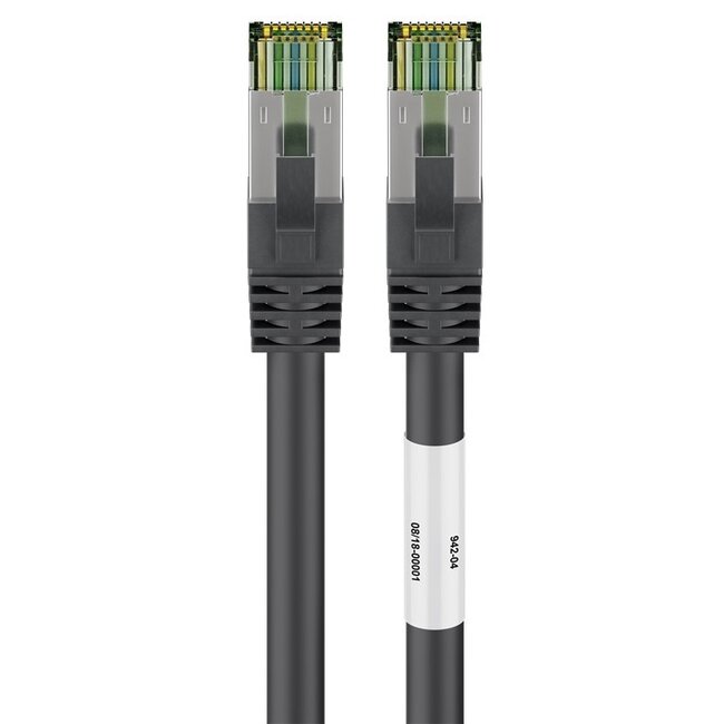 Premium S/FTP CAT8.1 40 Gigabit netwerkkabel / zwart - LSZH - 0,25 meter