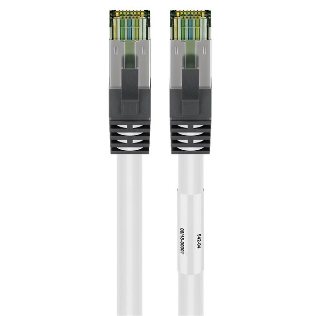 Premium S/FTP CAT8.1 40 Gigabit netwerkkabel / wit - LSZH - 0,25 meter