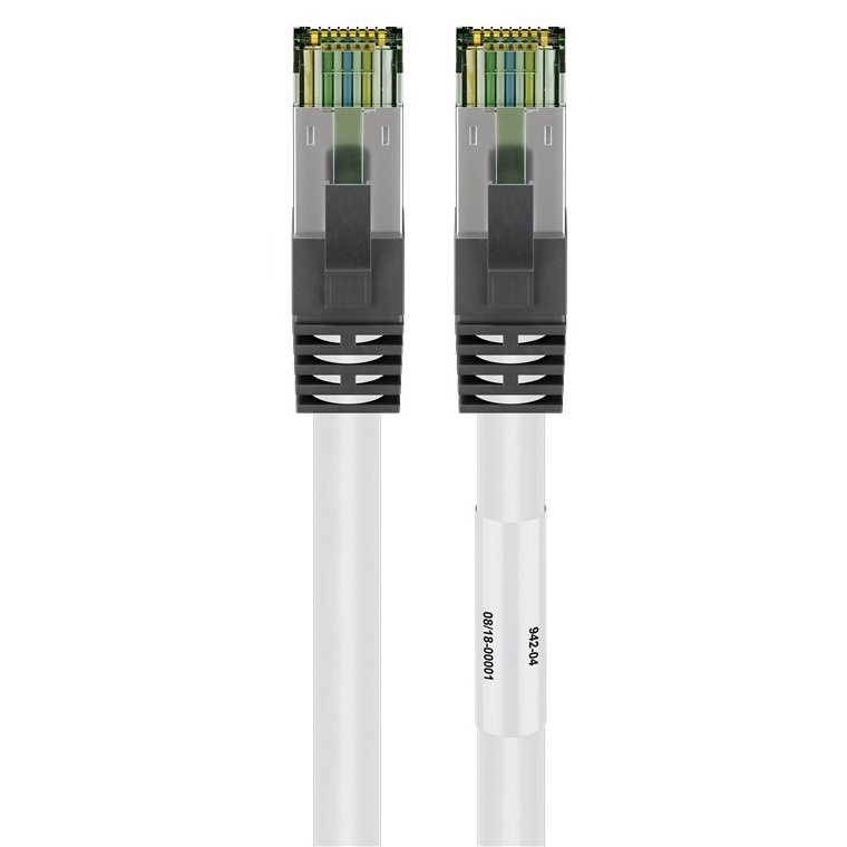 CAT 8.1 patchkabel, S/FTP (PiMF), wit CAT 8.1 patchkabel, S/FTP (PiMF), wit 1 m