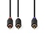 Nedis Subwoofer/Tulp mono - Tulp stereo audio kabel / zwart - 3 meter