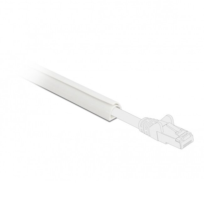 Kunststof kabelgoot zelfsluitend met zelfklevende plakstrip - 100 x 1,2 cm / wit