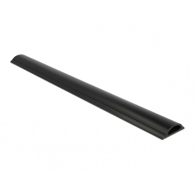 Kunststof kabelgoot half-rond met zelfklevende plakstrip - 100 x 5 cm / zwart