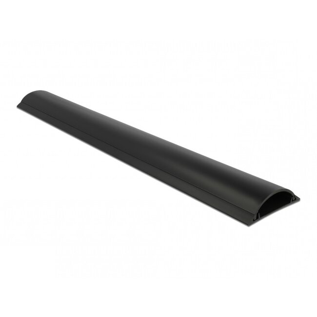 Kunststof kabelgoot half-rond met zelfklevende plakstrip - 100 x 7 cm / zwart