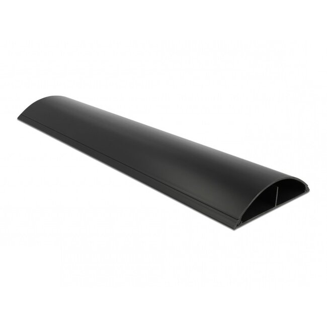 Kunststof kabelgoot half-rond met zelfklevende plakstrip - 100 x 11,9 cm / zwart