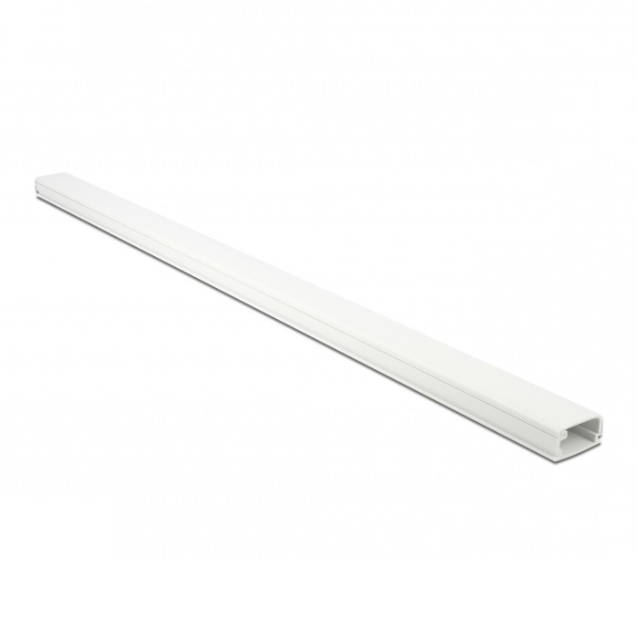 Kunststof kabelgoot met cover en zelfklevende plakstrip - 100 x 2,6 cm / wit