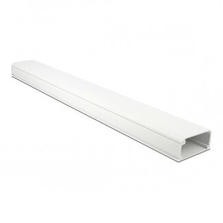 DeLOCK Kunststof kabelgoot met cover en zelfklevende plakstrip - 100 x 5,7 cm / wit