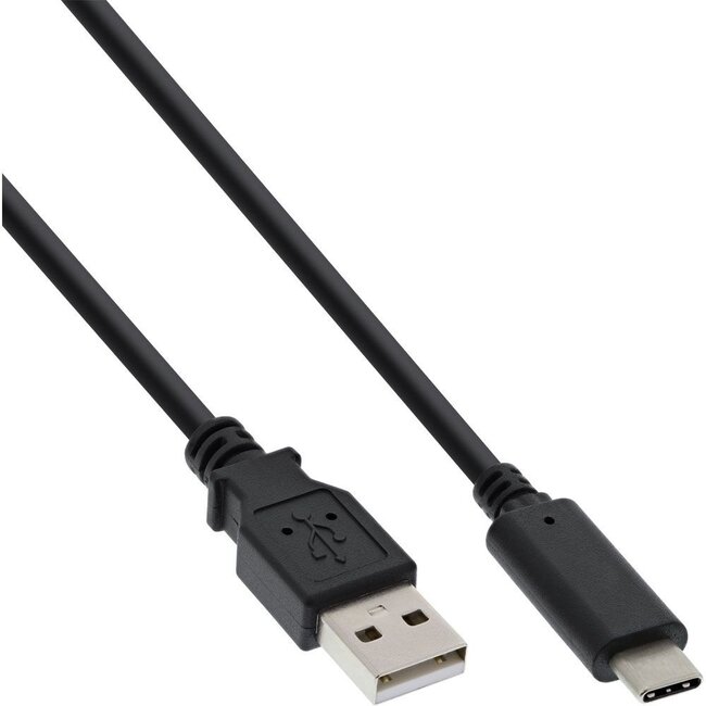 USB-C naar USB-A kabel - USB2.0 - tot 1A / zwart - 0,30 meter
