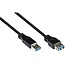 USB naar USB verlengkabel - USB3.0 - tot 0,9A / zwart - 0,50 meter