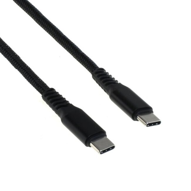 USB-C naar USB-C kabel met E-Marker chip - USB3.0 - tot 20V/5A / zwart - 1 meter