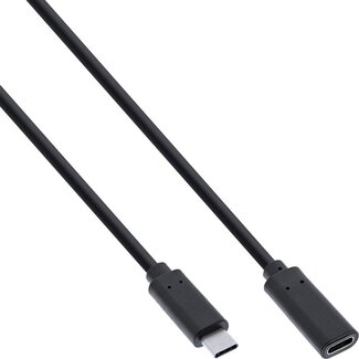 InLine Premium USB-C naar USB-C verlengkabel - USB3.0 - tot 20V/3A / zwart - 1,5 meter