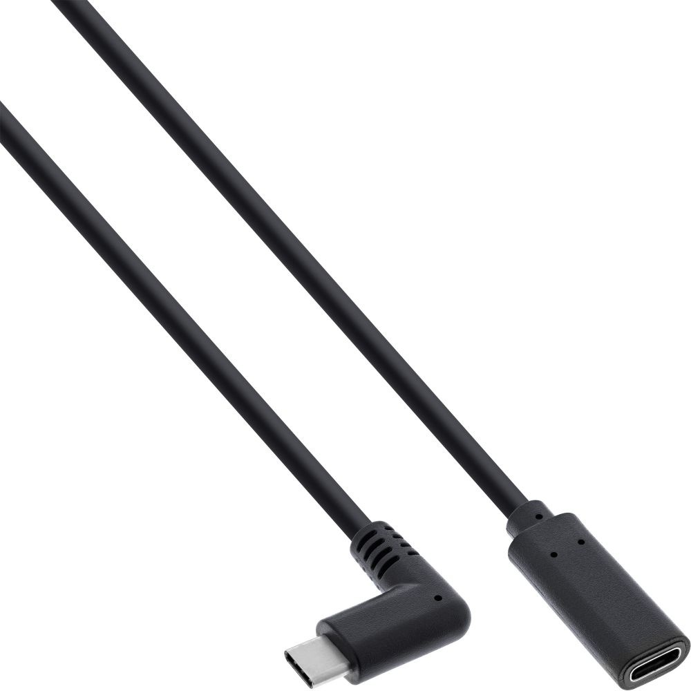 USB-C 3.2 Gen 1 haakse verlengkabel Zwart 1,5 meter
