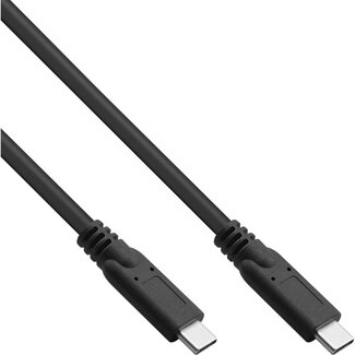 InLine USB-C naar USB-C kabel - USB3.2 (tot 10 Gbit/s) - PD tot 20V/3A / zwart - 5 meter