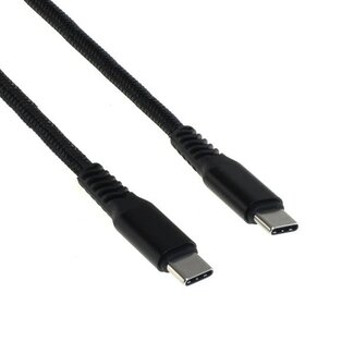OTB USB-C naar USB-C kabel met E-Marker chip - USB3.2 (tot 10 Gbit/s) - PD tot 20V/5A / zwart - 1 meter