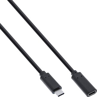 InLine Premium USB-C naar USB-C verlengkabel - USB3.2 (tot 20 Gbit/s) - PD tot 20V/5A / zwart - 0,50 meter