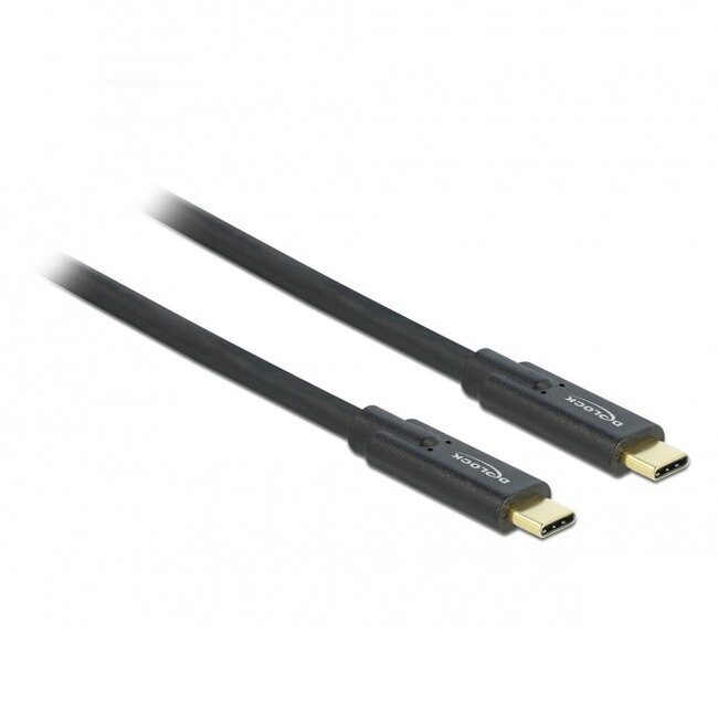 Premium USB-C naar USB-C kabel met E-Marker chip - USB3.2 (tot 10 Gbit/s) - PD tot 20V/5A - video tot 8K 30Hz / zwart - 1 meter