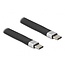 USB-C naar USB-C siliconen kabel met E-Marker chip - USB3.2 (tot 10 Gbit/s) - PD tot 20V/5A - video tot 8K 30Hz / zwart - 0,10 meter