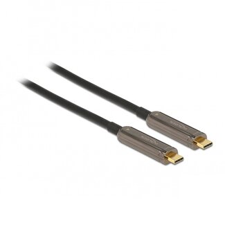 DeLOCK DeLOCK actieve optical fiber USB-C naar USB-C video kabel - 4K 60Hz HDR / zwart - 10 meter