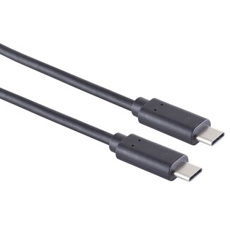 S-Impuls USB-C naar USB-C kabel - USB3.2 (tot 20 Gbit/s) - PD tot 20V/3A - video tot 4K 60Hz / zwart - 1 meter