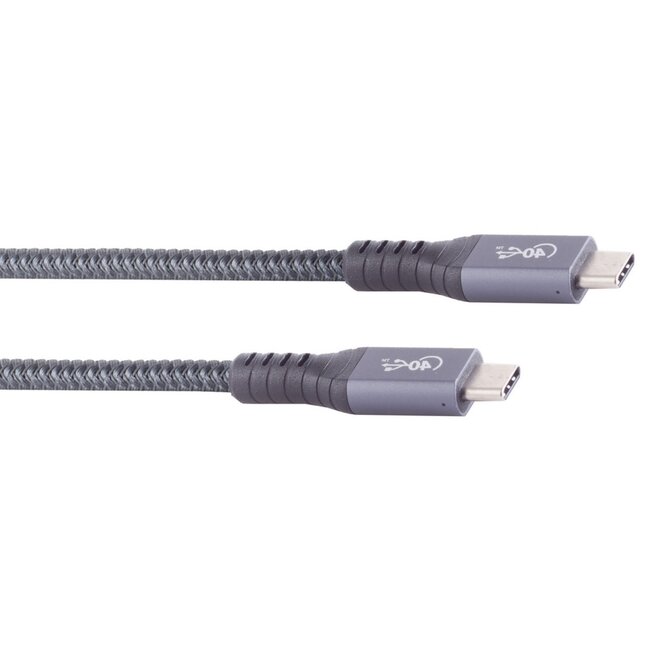 Premium USB-C naar USB-C kabel - USB4 (tot 40 Gbit/s) - PD tot 100W - video tot 8K 60Hz / zwart - 0,50 meter