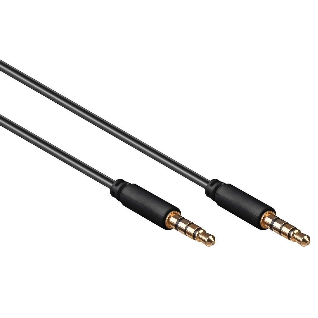4-polige 3,5mm Jack Kabel - Verguld - 1,5 meter - Zwart