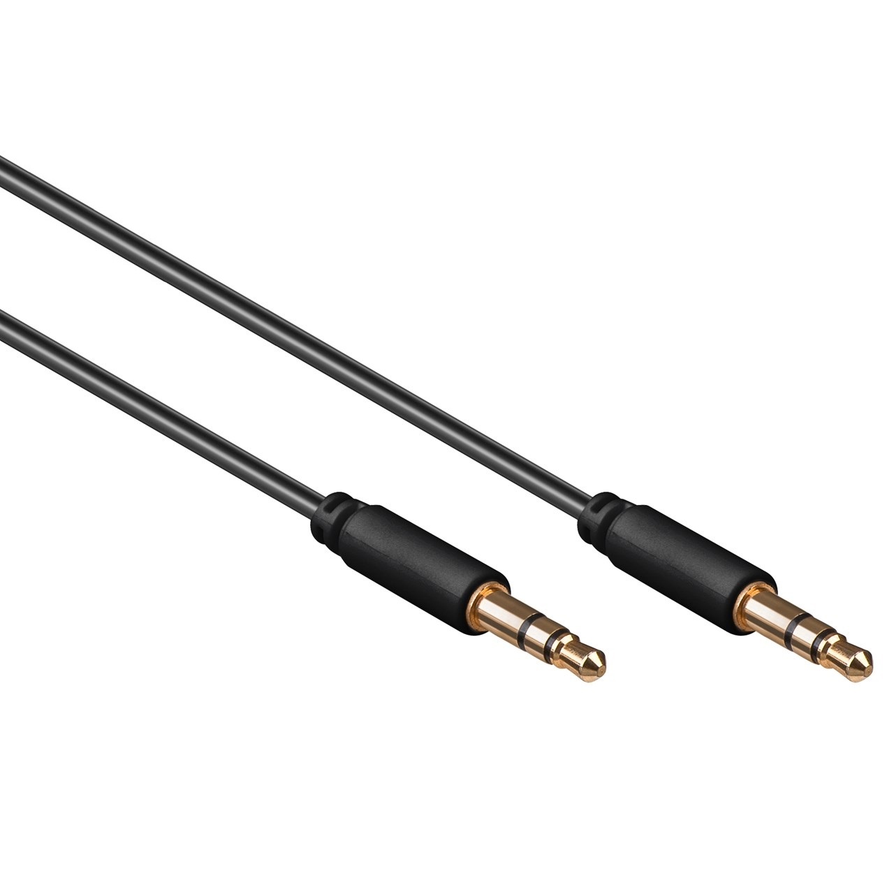 Transmedia 3,5mm Jack stereo audio kabel - zwart - 0,30 meter