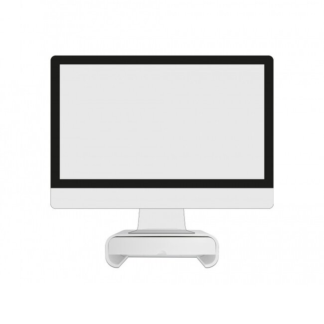DeLOCK ergonomische monitor standaard/verhoger met 1 lade - L / wit