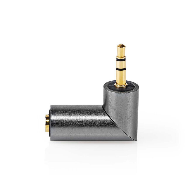 Nedis Premium 3,5mm Jack haakse stereo audio adapter / aluminium