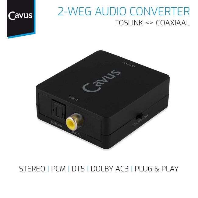 Cavus Toslink optisch - Coaxiaal S/P DIF converter - bi-directioneel