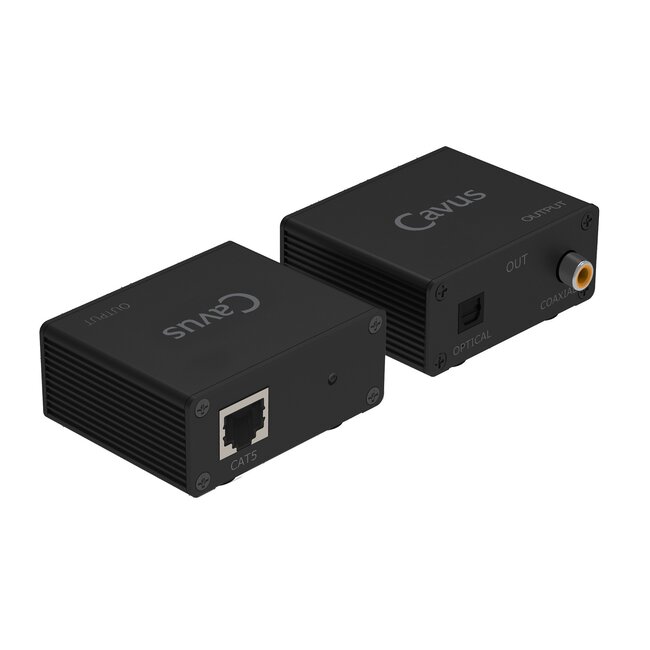 Cavus Digitaal audio over ethernet extender set / zwart
