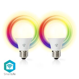 Nedis Nedis SmartLife Wi-Fi LED-lamp - E27 fitting / full-color en warm-wit tot koud-wit (2 stuks)