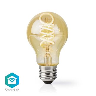 Nedis Nedis SmartLife Wi-Fi filament LED-lamp - E27 fitting - A60 vorm / warm-wit tot koud-wit (goud / glas)