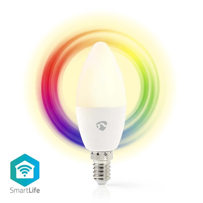 Nedis SmartLife Wi-Fi LED-lamp - E14 fitting / C37 vorm / full-color en warm-wit tot koud-wit