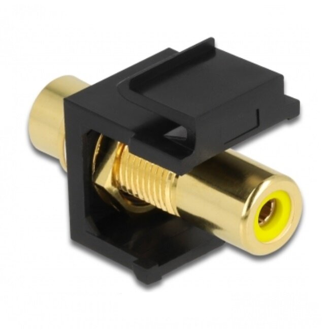 Keystone module Tulp RCA (v) - Tulp RCA (v) video (geel) verguld / zwart