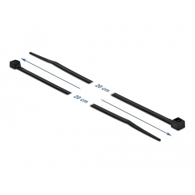 Tie-wraps 200 x 3,6mm / zwart - koudebestendig en UV-resistent (100 stuks)