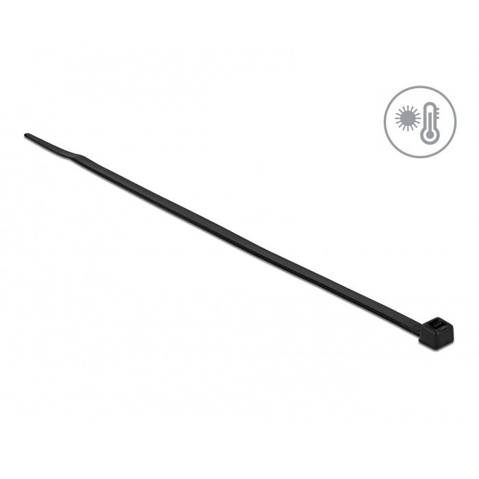 Tie-wraps 300 x 4,8mm / zwart - hittebestendig en UV-resistent (100 stuks)