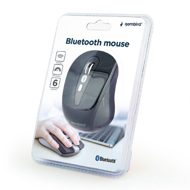 Gembird draadloze Bluetooth muis met 6 knoppen - 800-1600 DPI / zwart