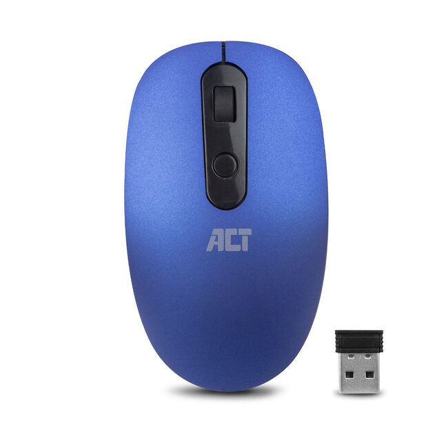 ACT draadloze USB muis met 4 knoppen - 800-1200 DPI / blauw