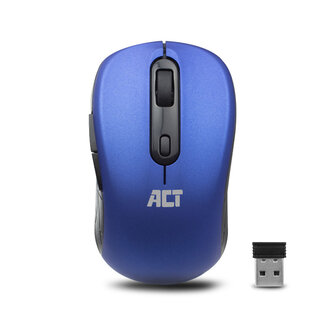 ACT ACT draadloze USB muis met 6 knoppen - 1000-1600 DPI / blauw