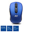 ACT draadloze USB muis met 6 knoppen - 1000-1600 DPI / blauw