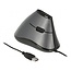 DeLOCK ergonomische bedrade USB muis met 5 knoppen - 1200 DPI / zwart/grijs - 1,6 meter