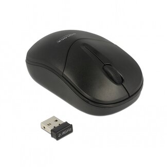 DeLOCK DeLOCK draadloze USB-A mini muis met 3 knoppen - 1000 DPI / zwart