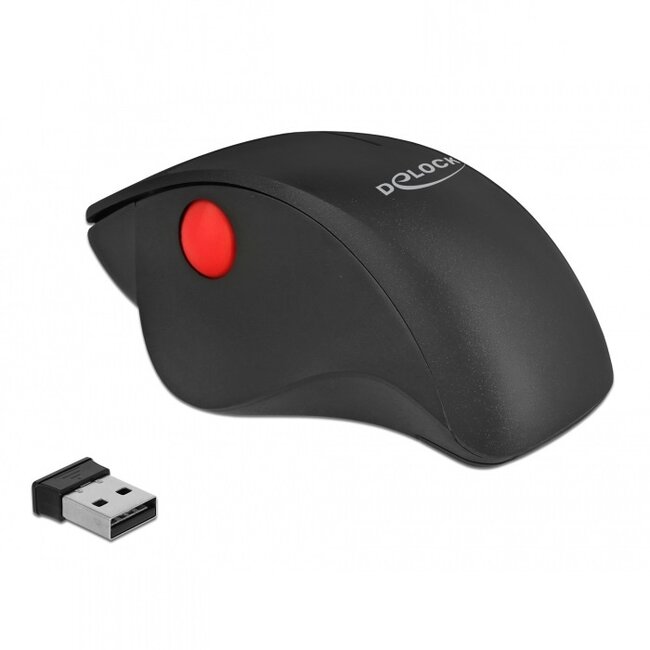 DeLOCK draadloze USB muis met 3 knoppen - 1600 DPI / zwart