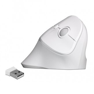 DeLOCK DeLOCK ergonomische draadloze USB muis met 6 knoppen - 800-1600 DPI / wit